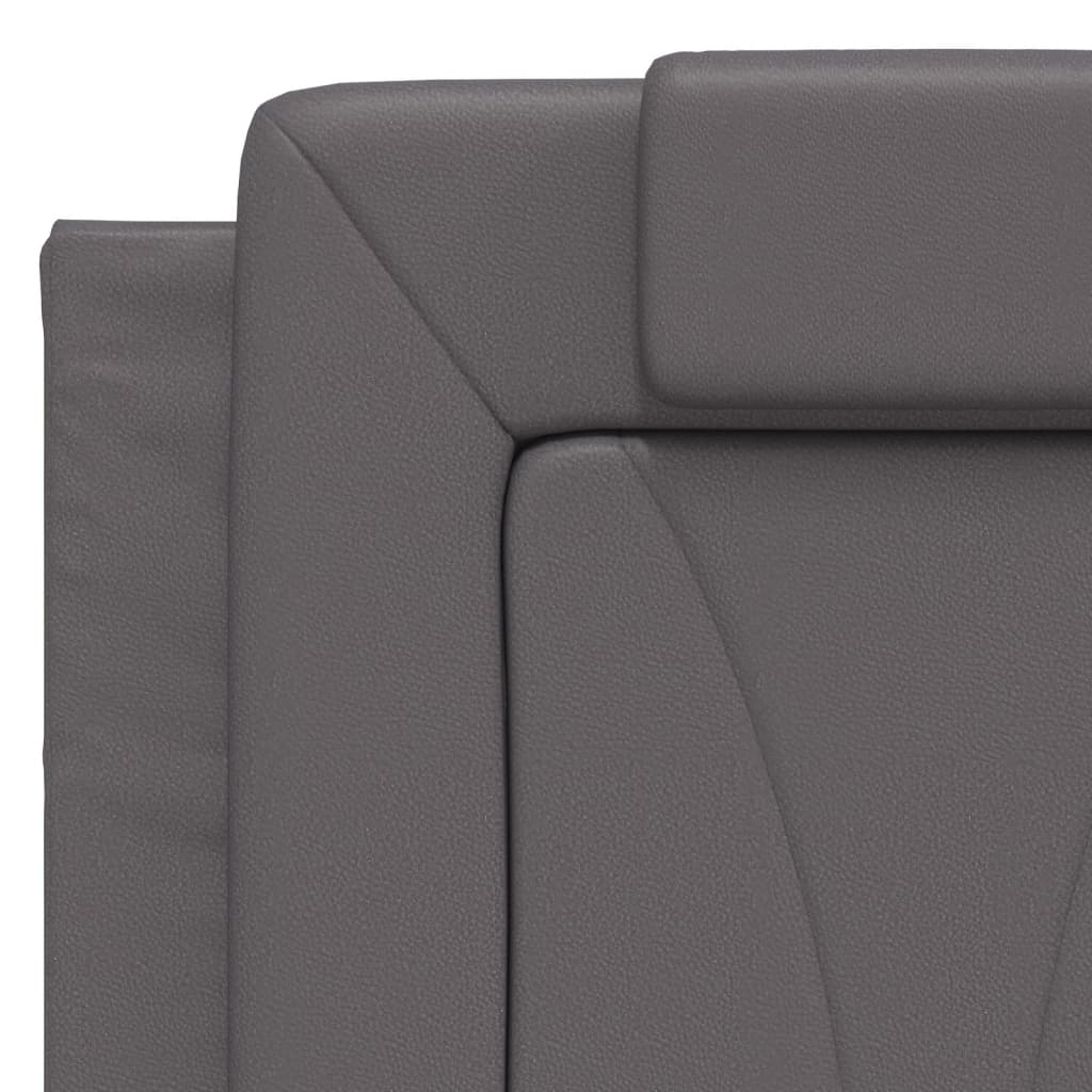 vidaXL Κρεβάτι Viana με Στρώμα Γκρι 140x190εκ. από Συνθετικό Δέρμα