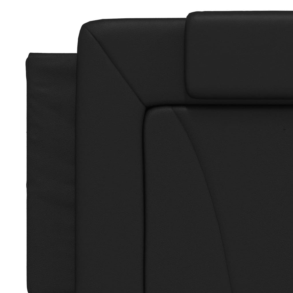 vidaXL Κρεβάτι Viana με Στρώμα Μαύρο 160x200εκ.από Συνθετικό Δέρμα