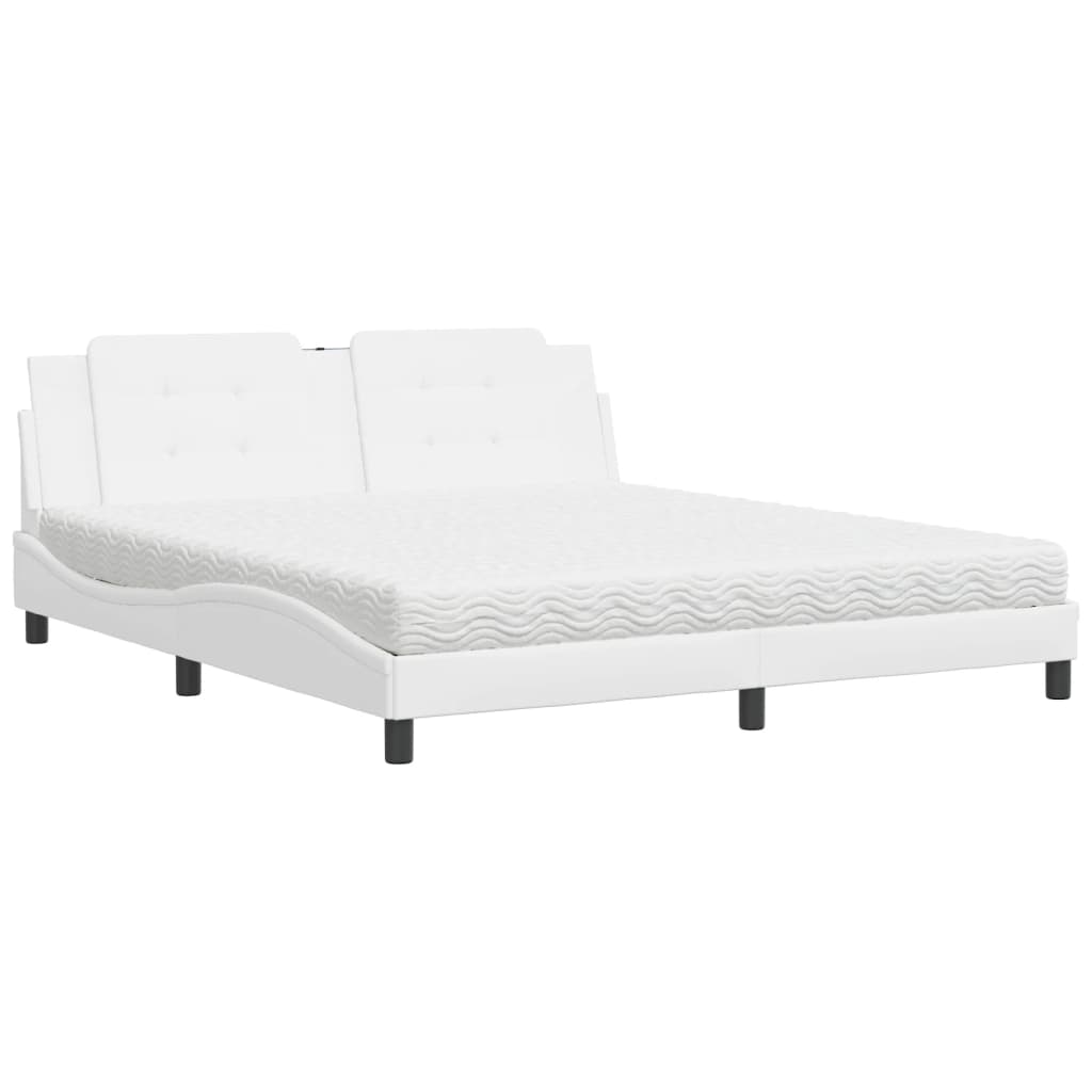 vidaXL Κρεβάτι με Στρώμα Zadar Μαύρο 180x200 εκ. από Συνθετικό δέρμα