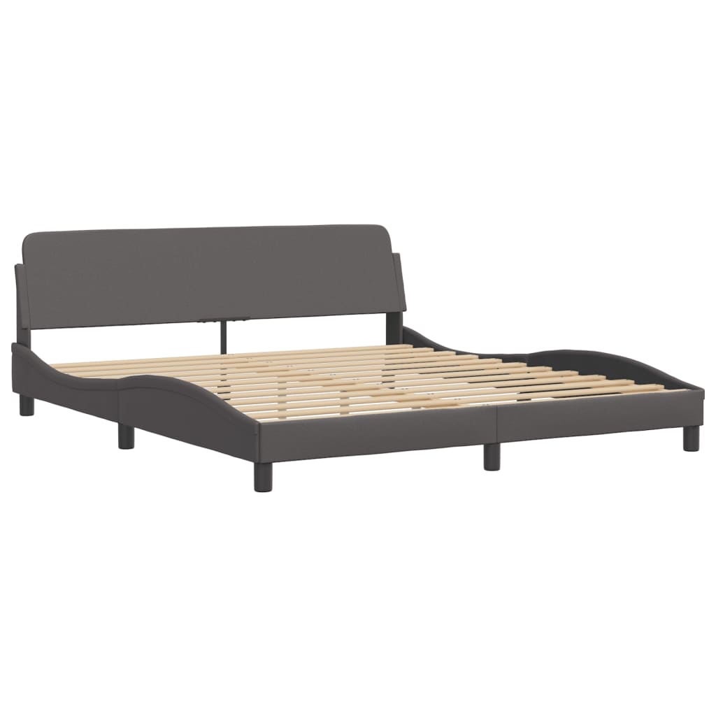 vidaXL Κρεβάτι με Στρώμα Zadar Γκρι 180x200 εκ. Συνθετικό Δέρμα