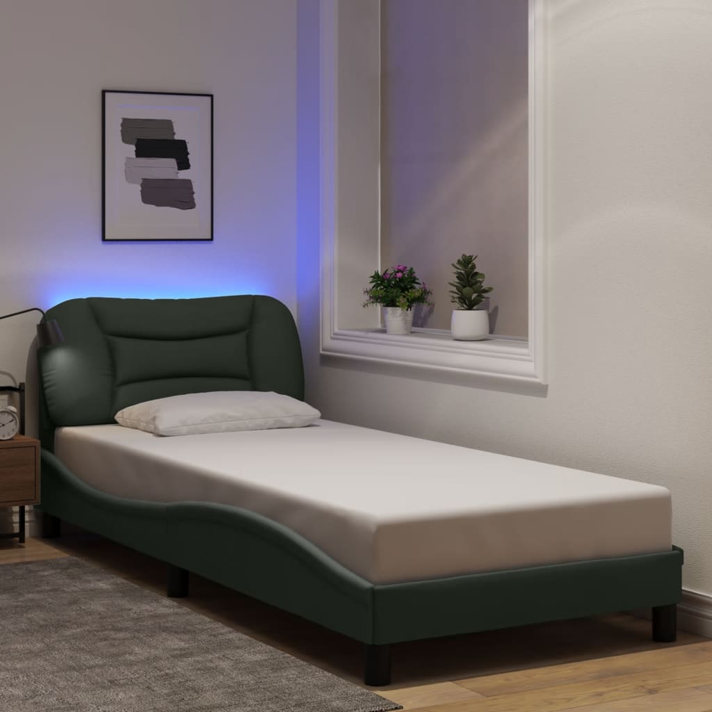 vidaXL Σκελετός Κρεβατιού με LED Χωρίς Στρώμα Hvar Σκ. Γκρι 80x200 εκ.