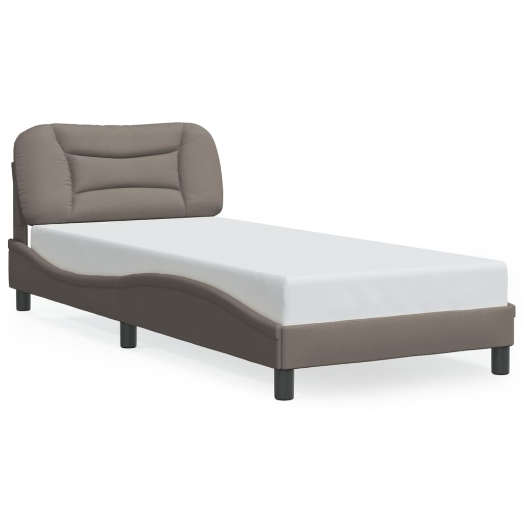 vidaXL Πλαίσιο κρεβατιού με LED χωρίς στρώμα Hvar Taupe 80x200 εκ. Υφασμάτινο