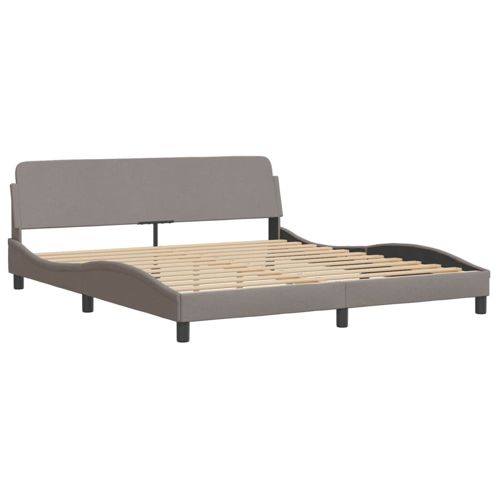 vidaXL Πλαίσιο κρεβατιού με LED χωρίς στρώμα Hvar Taupe 180x200 cm Ύφασμα