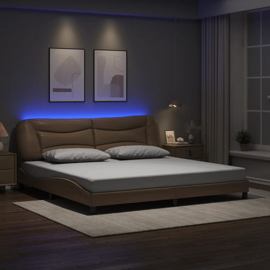 vidaXL Πλαίσιο κρεβατιού με LED χωρίς στρώμα Hvar 200x200 εκ.