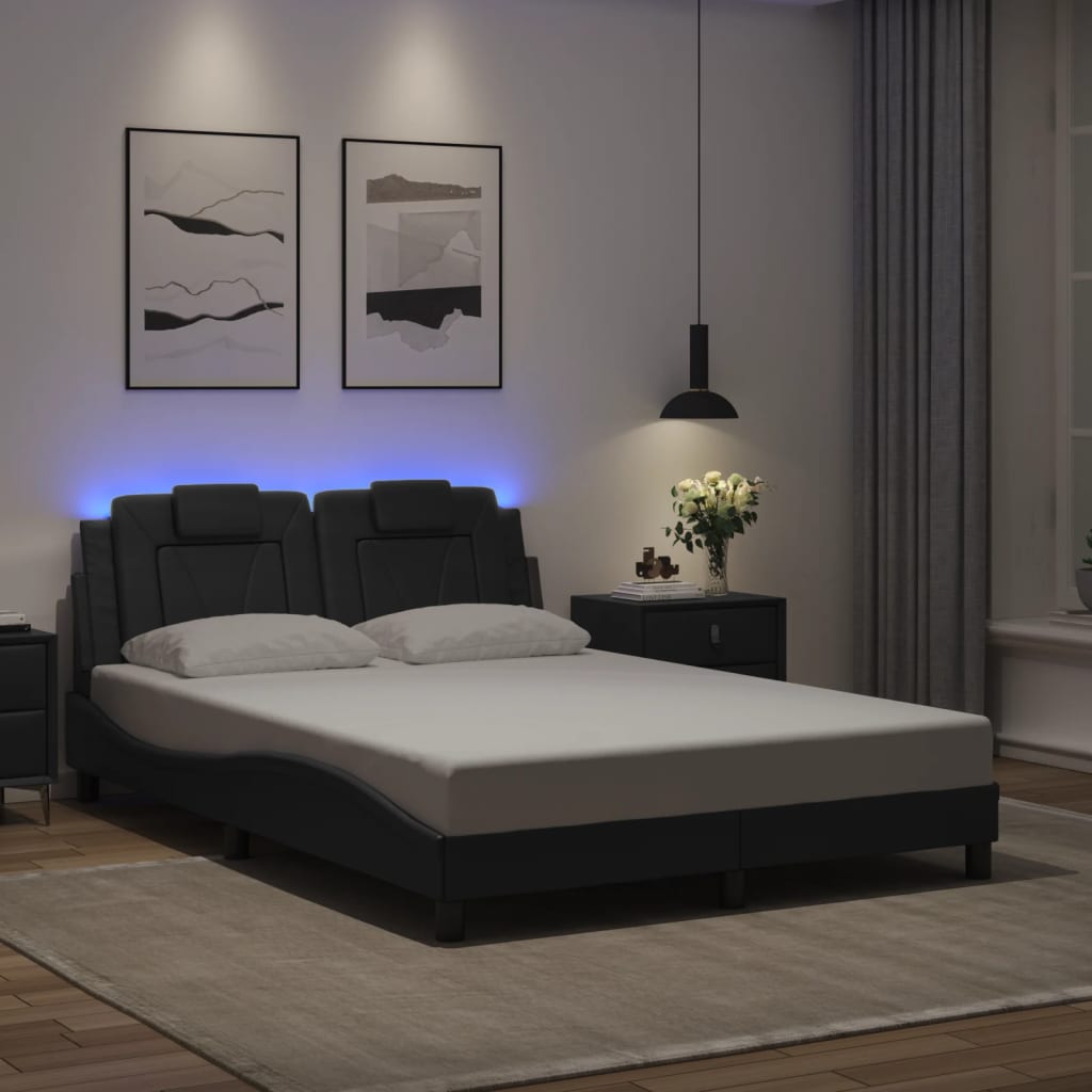vidaXL Πλαίσιο Κρεβατιού Viana με LED Χωρίς Στρώμα Γκρι 120x200 εκ.