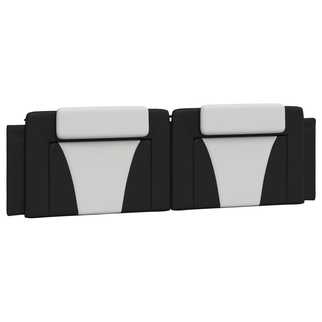 vidaXL Πλαίσιο Κρεβατιού Viana με LED Χωρίς Στρώμα Μαύρο/Λευκό 180x200εκ.