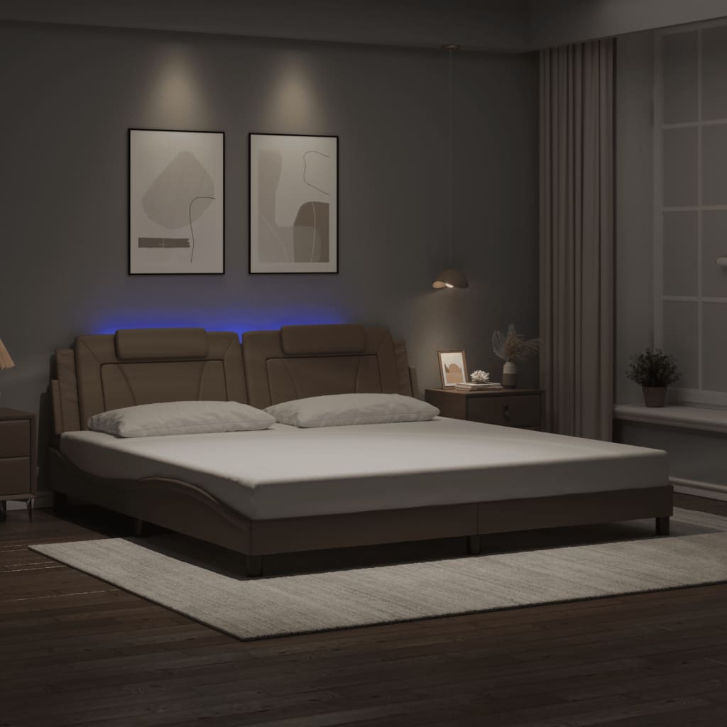 vidaXL Πλαίσιο Κρεβατιού Viana με LED Χωρίς Στρώμα 200x200 εκ.
