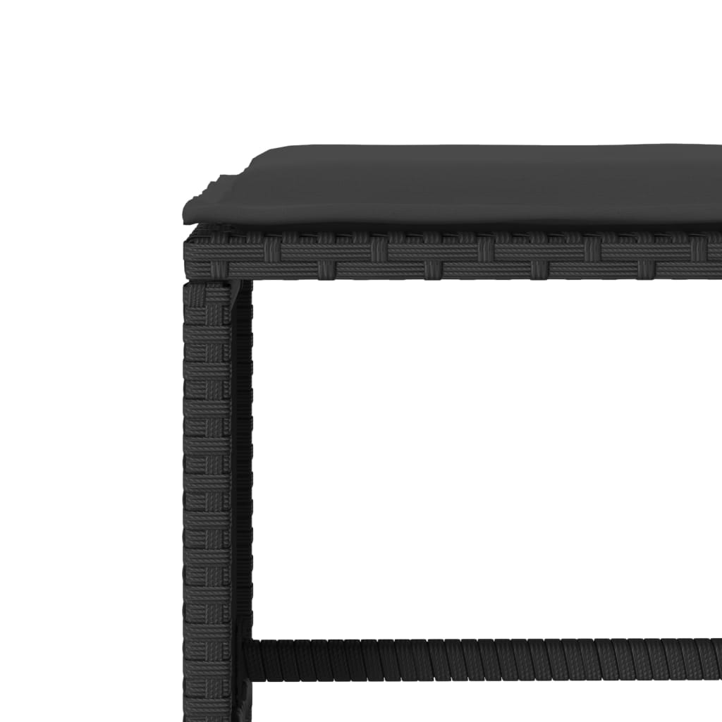vidaXL Καναπές Κήπου 6 Τεμαχίων Μαύρο από Συνθετικό Ρατάν με Μαξιλάρια