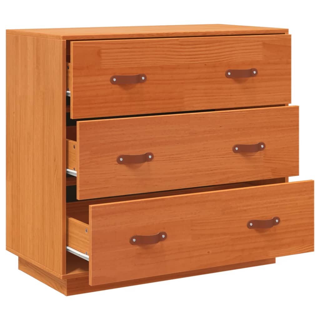 vidaXL Συρταριέρα Καφέ Κεριού 80 x 40 x 75 εκ. από Μασίφ Ξύλο Πεύκου