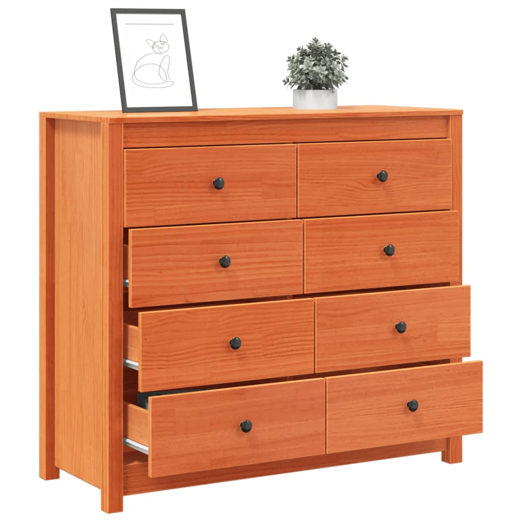 vidaXL Βοηθητικό Ντουλάπι Καφέ Κεριού 100x40x90 εκ. Μασίφ Ξύλο Πεύκου