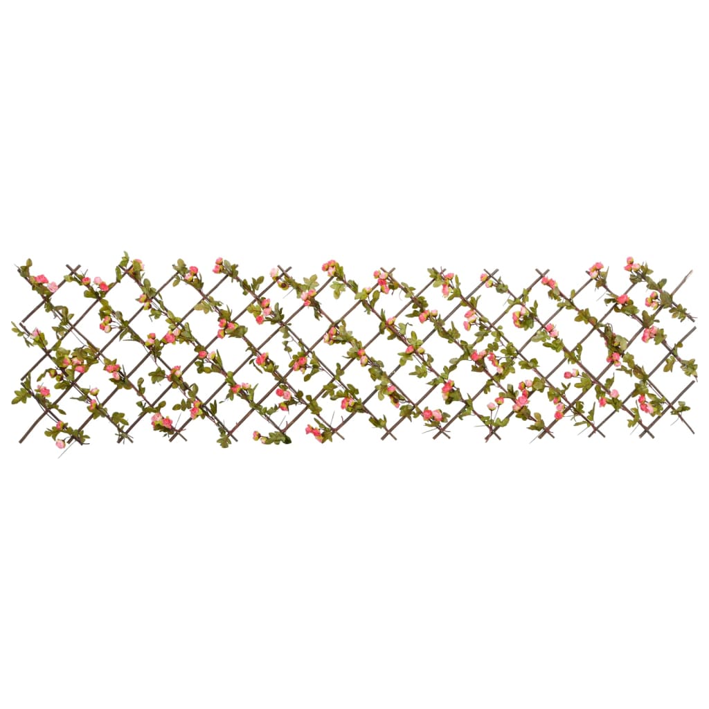 vidaXL Καφασωτό Επεκτεινόμενο Σκ. Ροζ 180x60εκ. Τεχνητός Κισσός