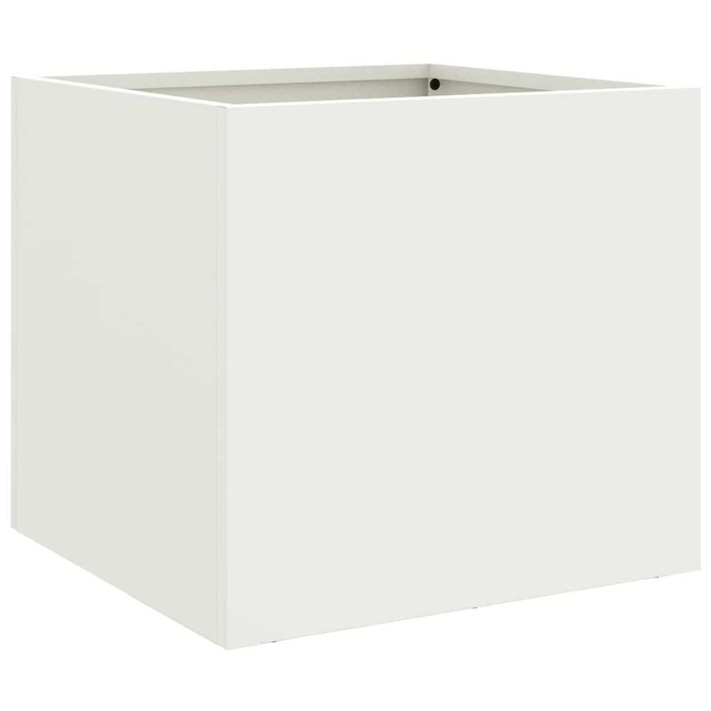 vidaXL Ζαρντινιέρα Λευκή 32x30x29 εκ. από Χάλυβα