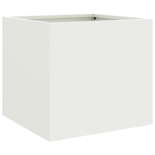 vidaXL Ζαρντινιέρα Λευκή 32x30x29 εκ. από Χάλυβα