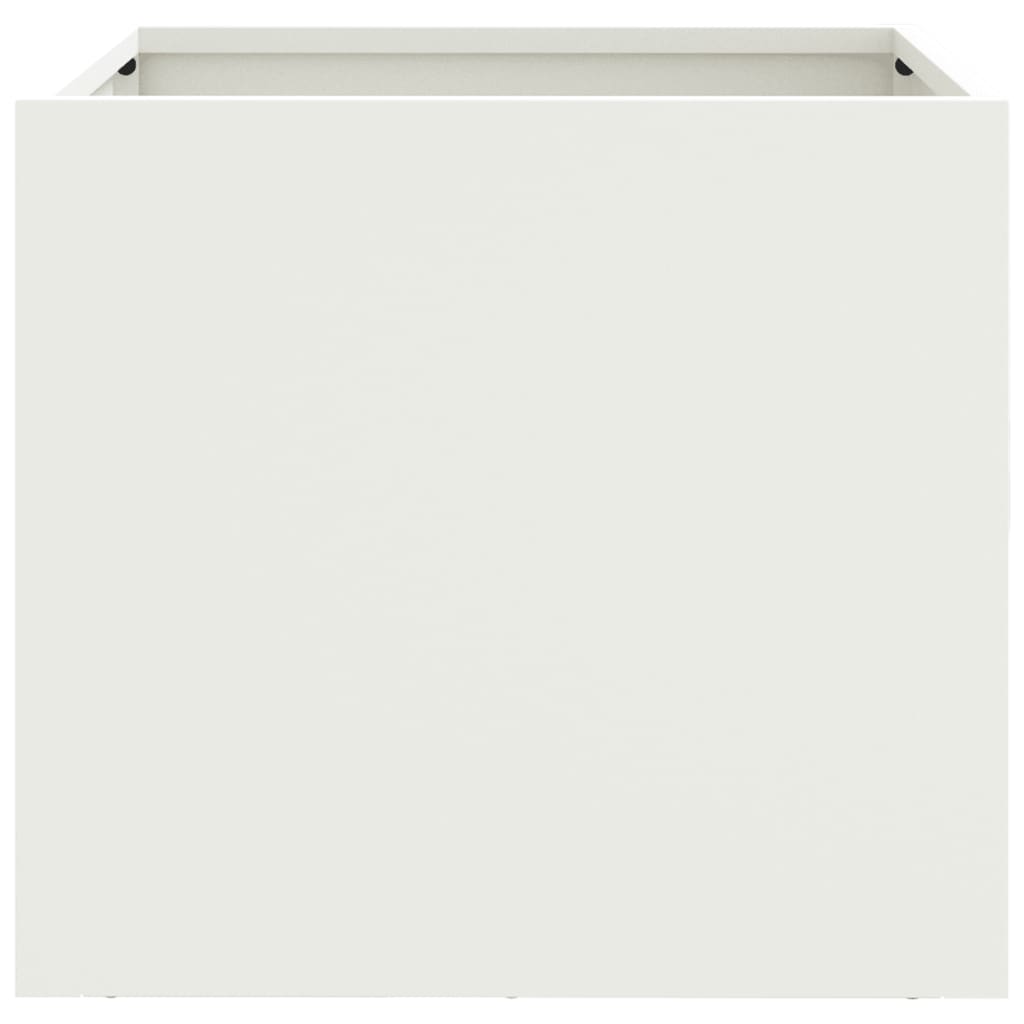vidaXL Ζαρντινιέρα Λευκή 32x30x29 εκ. από Χάλυβα