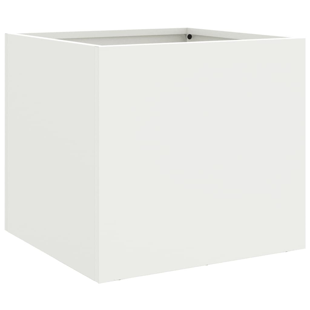 vidaXL Ζαρντινιέρα Λευκή 32x30x29 εκ. από Χάλυβα