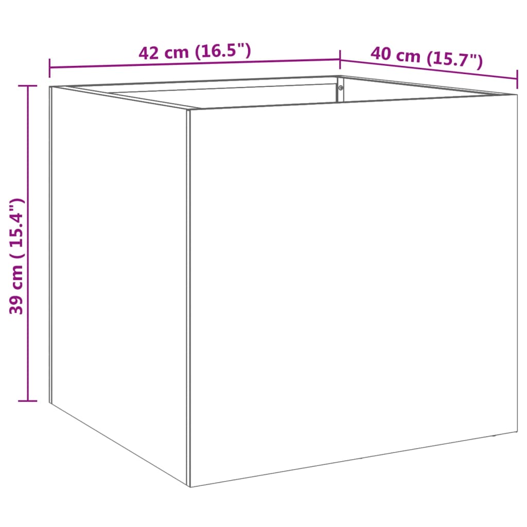 vidaXL Ζαρντινιέρες 2 τεμ. Ασημί 42x40x39 εκ από Ανοξείδωτο Ατσάλι