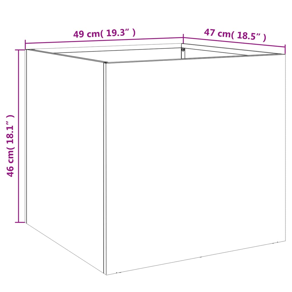 vidaXL Ζαρντινιέρες 2 τεμ. Λαδί 49x47x46 εκ. από Ατσάλι