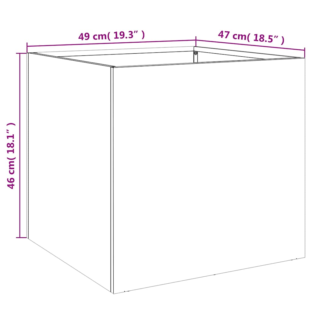 vidaXL Ζαρντινιέρες 2 τεμ. Ασημί 49x47x46 εκ. Γαλβανισμένο Χάλυβα