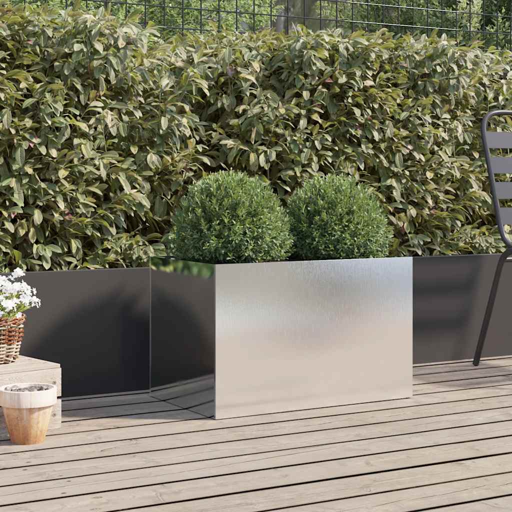 vidaXL Ζαρντινιέρα Ασημί 62x40x39 εκ. από Ανοξείδωτο Ατσάλι