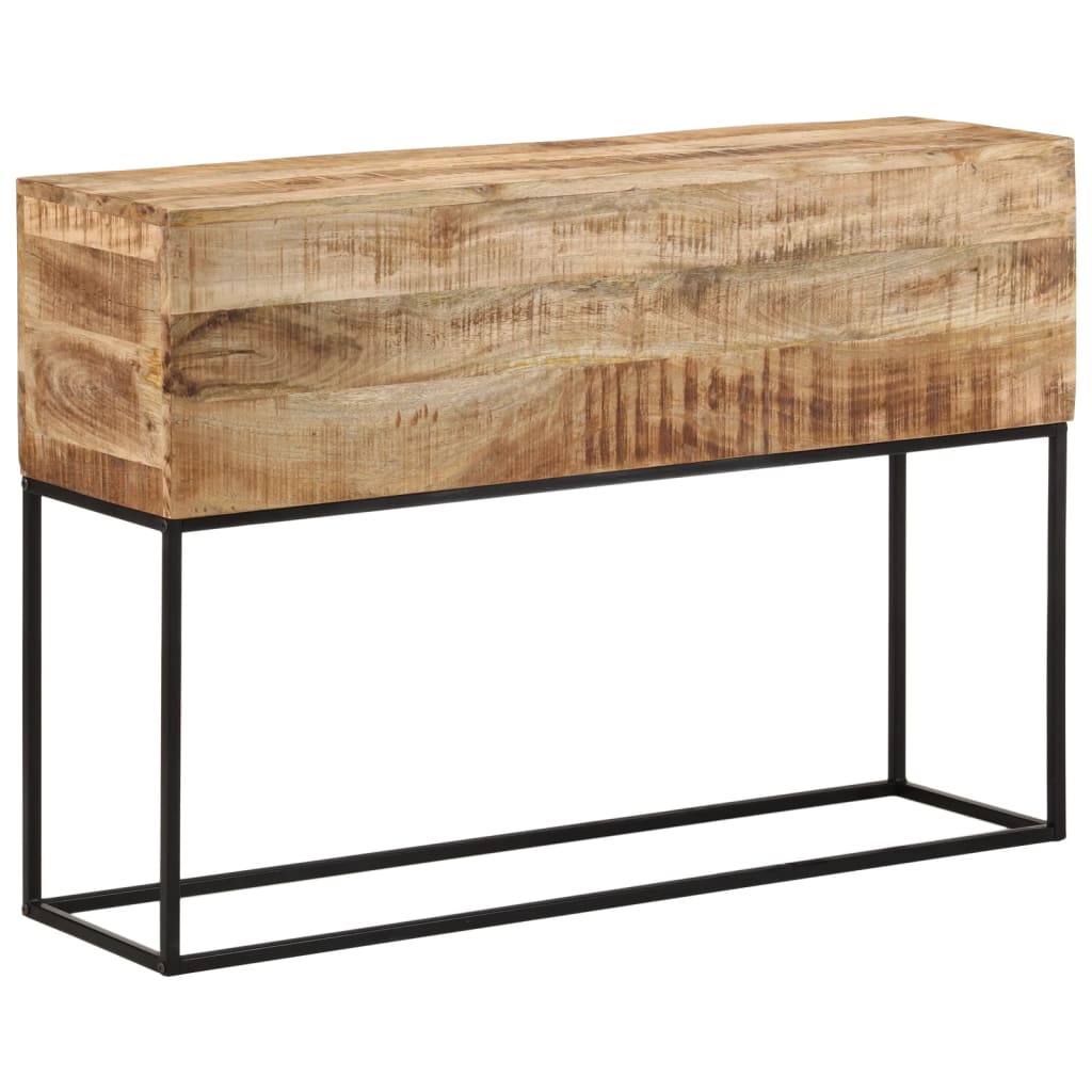 vidaXL Τραπέζι Κονσόλα 110x30x75 εκ. Μασίφ Ακατ. Ξύλο Μάνγκο/Σίδηρο