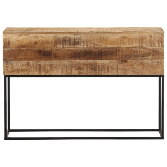 vidaXL Τραπέζι Κονσόλα 110x30x75 εκ. Μασίφ Ακατ. Ξύλο Μάνγκο/Σίδηρο