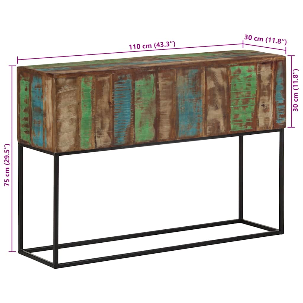 vidaXL Τραπέζι Κονσόλα 110x30x75 εκ. Μασίφ Ανακυκλωμένο Ξύλο/Σίδηρος