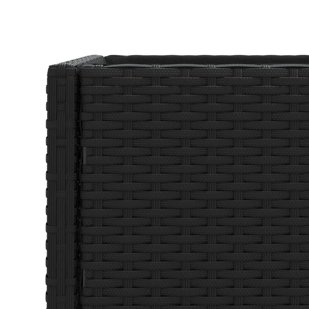 vidaXL Γλάστρες Κήπου με Ράφια 2 τεμ. Μαύρες 70x28x70 εκ Συνθ. Ρατάν