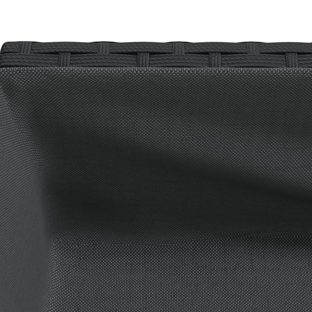 vidaXL Γλάστρες Κήπου με Ράφια 2 τεμ. Μαύρες 70x28x70 εκ Συνθ. Ρατάν