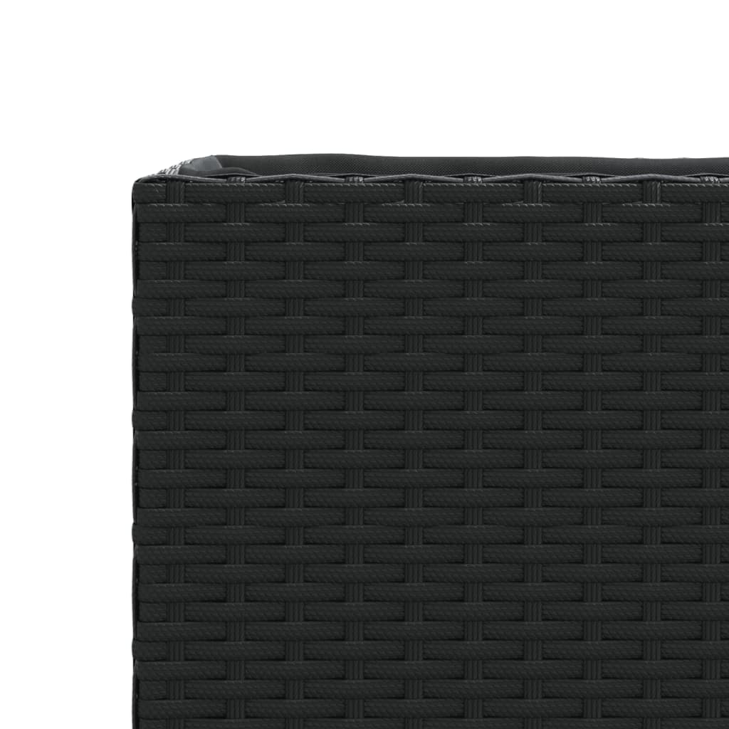 vidaXL Ζαρντινιέρες Κήπου 2 Γλάστρες 2 τεμ Μαύρη 90x20x40εκ Συνθ Ρατάν