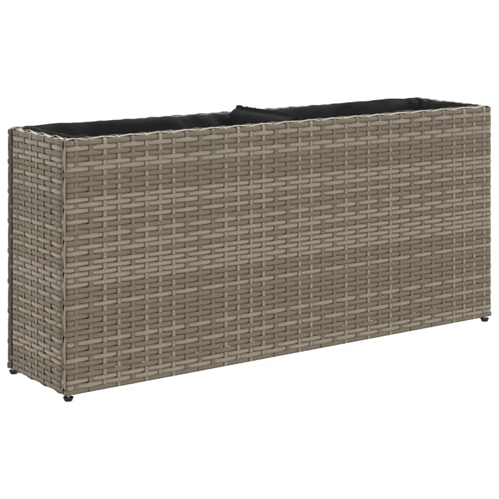 vidaXL Ζαρντινιέρες Κήπου 2 Γλάστρες 2 τεμ Γκρι 90x20x40εκ. Συνθ Ρατάν