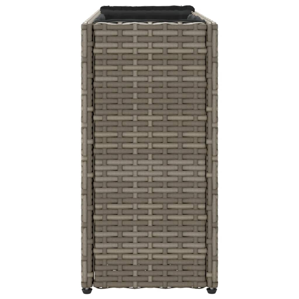 vidaXL Ζαρντινιέρες Κήπου 2 Γλάστρες 2 τεμ Γκρι 90x20x40εκ. Συνθ Ρατάν