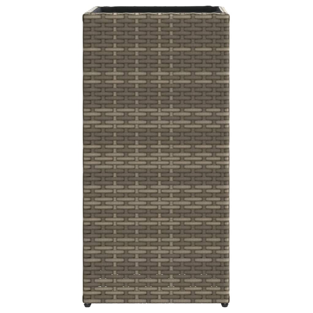 vidaXL Ζαρντινιέρες Κήπου 2 τεμ. Γκρι 30x30x60 εκ. από Συνθετικό Ρατάν