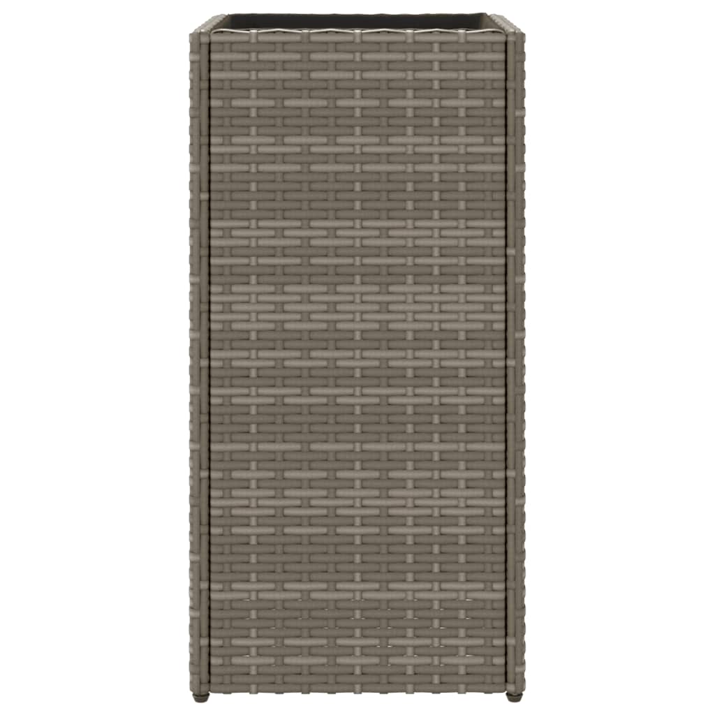 vidaXL Ζαρντινιέρες Κήπου 2 τεμ. Γκρι 30x30x60 εκ. από Συνθετικό Ρατάν
