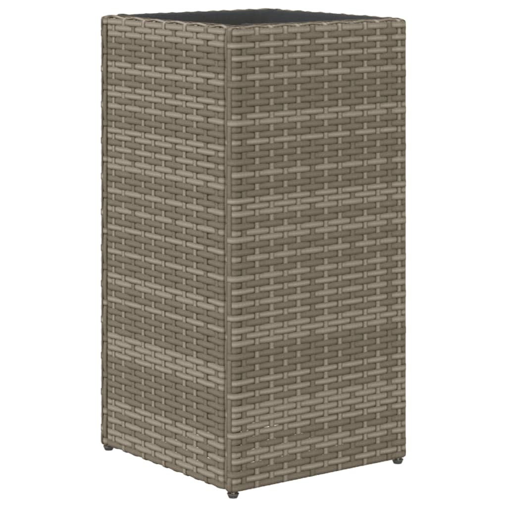 vidaXL Ζαρντινιέρες Κήπου 2 τεμ. Γκρι 30x30x60 εκ. από Συνθετικό Ρατάν