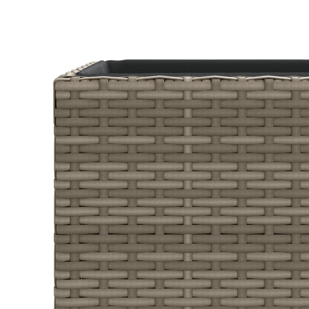 vidaXL Ζαρντινιέρες Κήπου 2 τεμ. Γκρι 30x30x60 εκ. από Συνθετικό Ρατάν