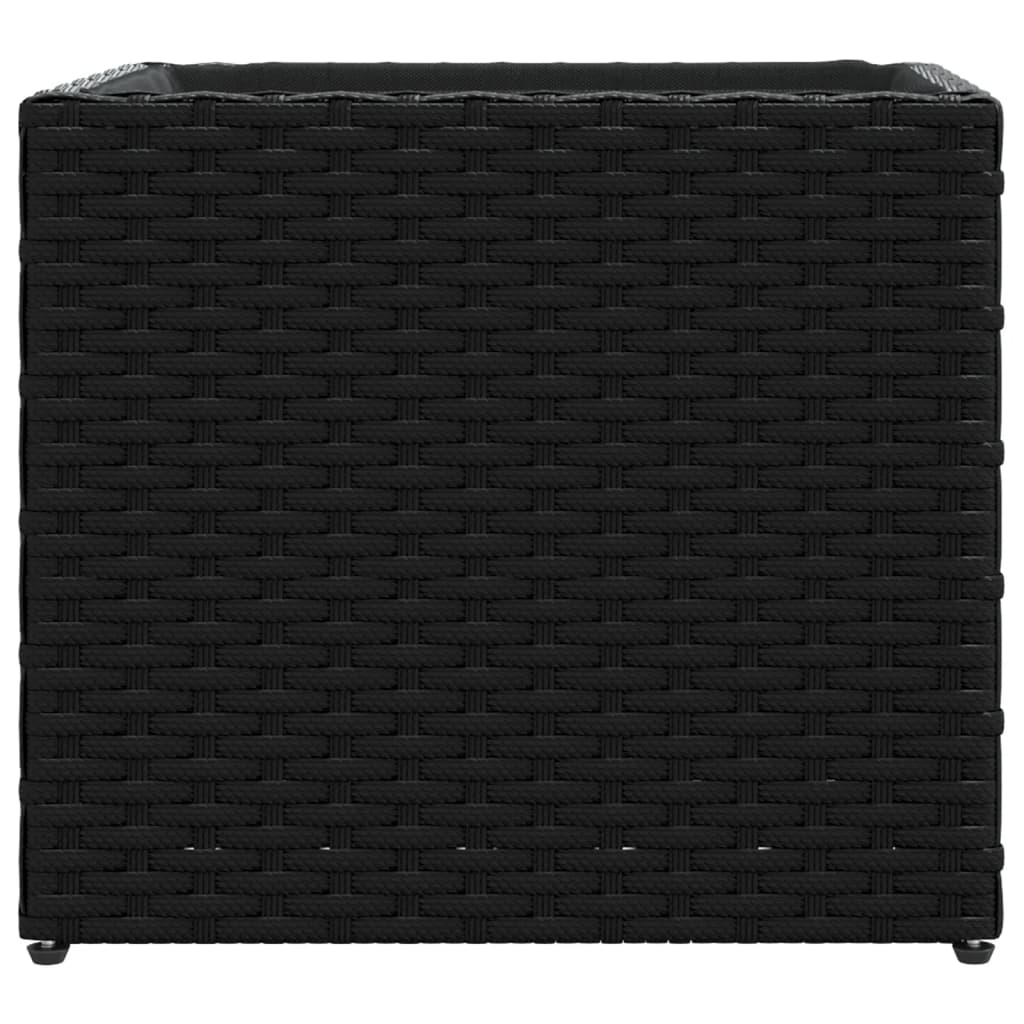 vidaXL Ζαρντινιέρες Κήπου 2 τεμ. Μαύρη 36x30x32εκ. από Συνθετικό Ρατάν
