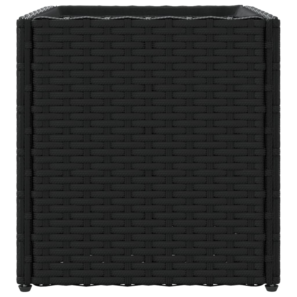 vidaXL Ζαρντινιέρες Κήπου 2 τεμ. Μαύρη 36x30x32εκ. από Συνθετικό Ρατάν