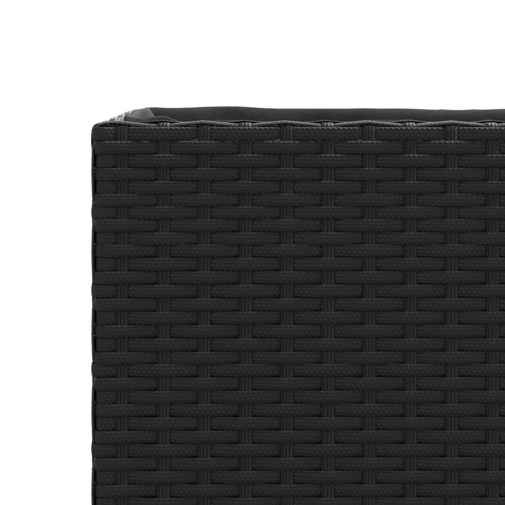 vidaXL Ζαρντινιέρες Κήπου 2 τεμ. Μαύρη 36x30x32εκ. από Συνθετικό Ρατάν