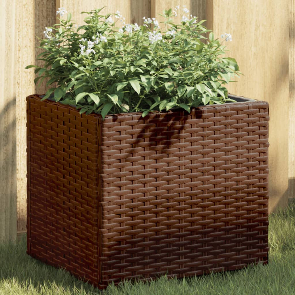 vidaXL Γλάστρες Κήπου 2 τεμ. Καφέ 36x30x32 εκ. από Συνθετικό Ρατάν