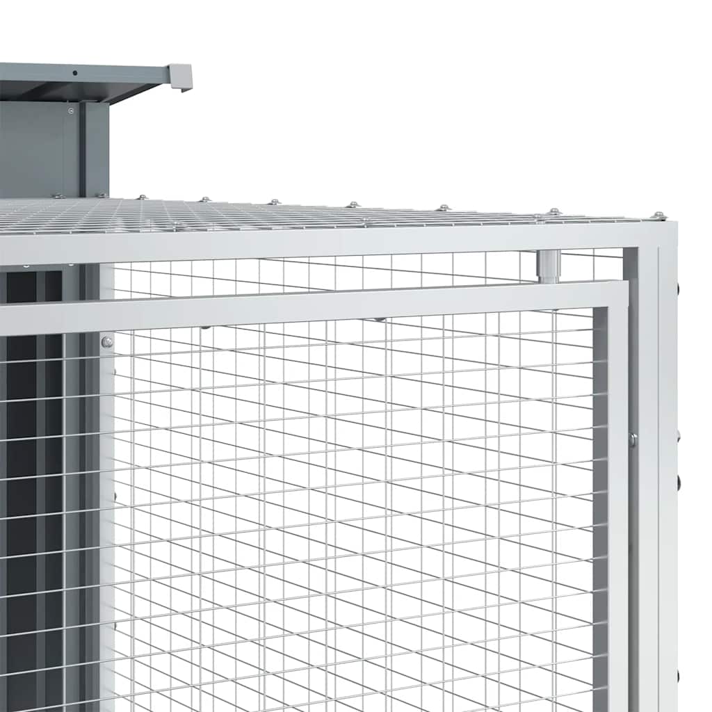 vidaXL Σπιτάκι Σκύλου με Αυλή Ανθρακί 153x194x110 εκ. Γαλβαν. Χάλυβας