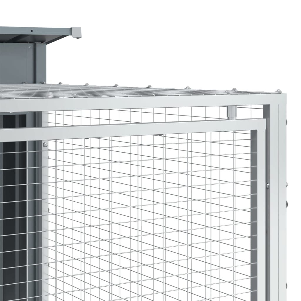 vidaXL Σπιτάκι Σκύλου με Αυλή Ανθρακί 153x194x110 εκ. Γαλβαν. Χάλυβας