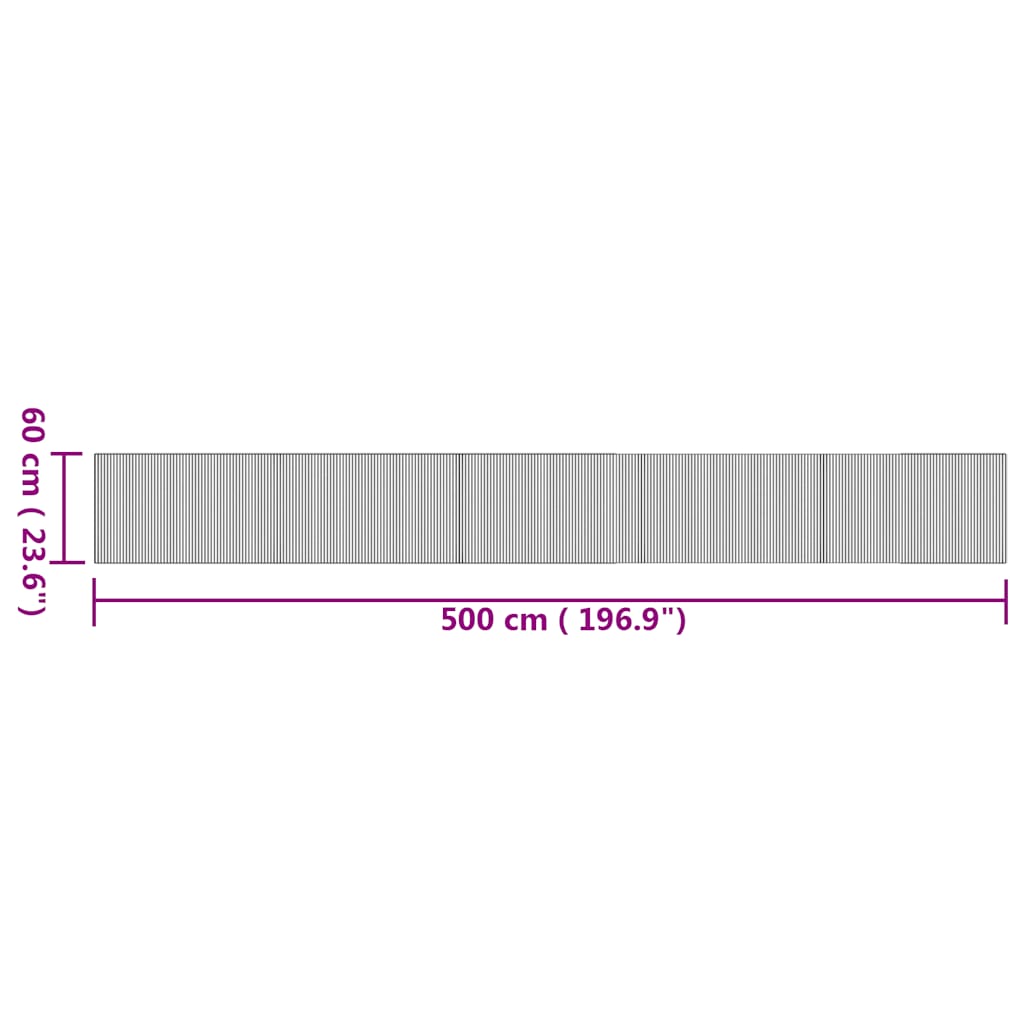 vidaXL Χαλί Ορθογώνιο Φυσικό 60 x 500 εκ. Μπαμπού
