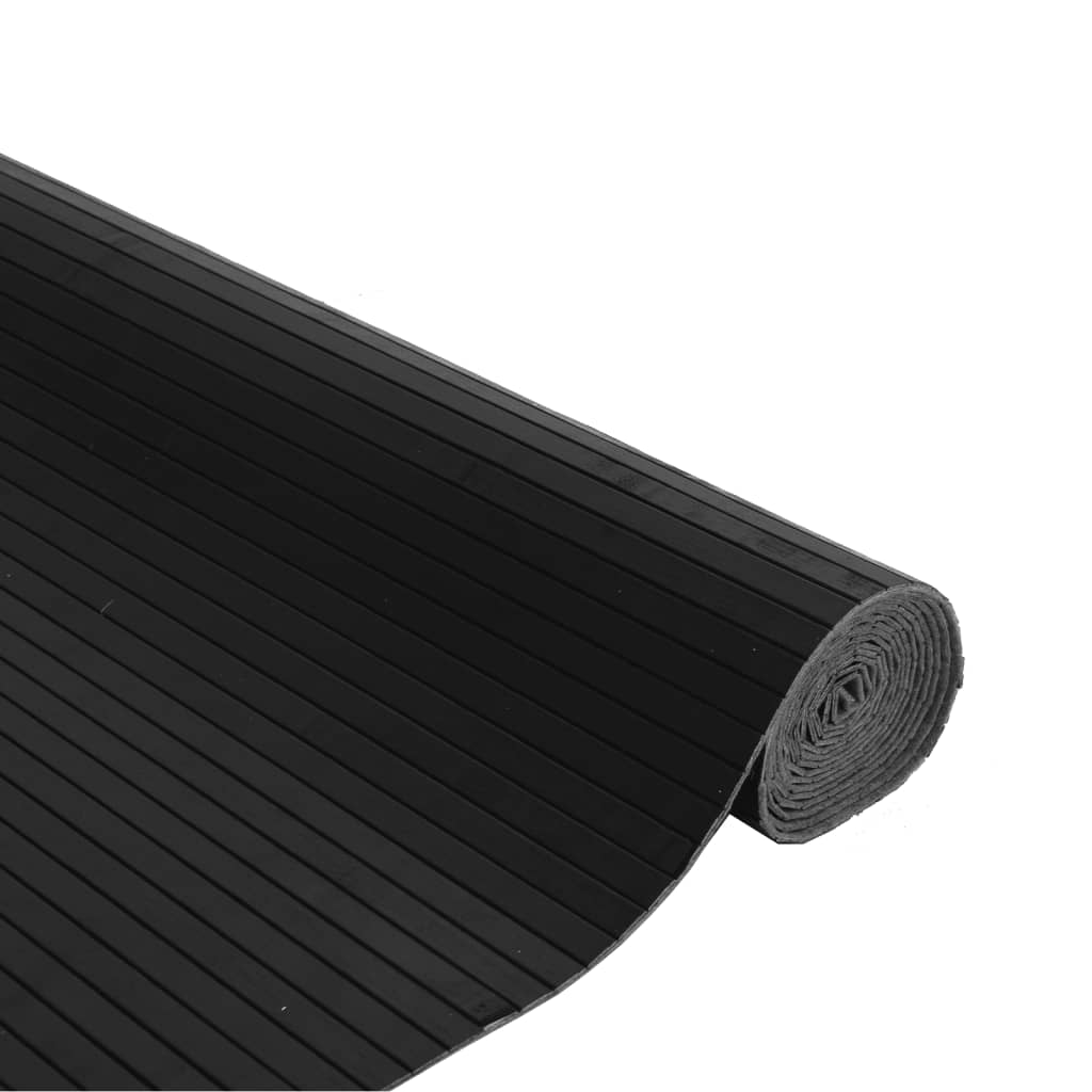 vidaXL Χαλί Ορθογώνιο Μαύρο 80x100 εκ. από Μπαμπού