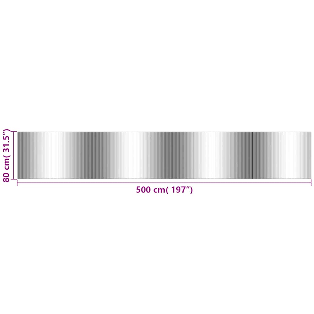 vidaXL Χαλί Ορθογώνιο Καφέ 80 x 500 εκ. Μπαμπού