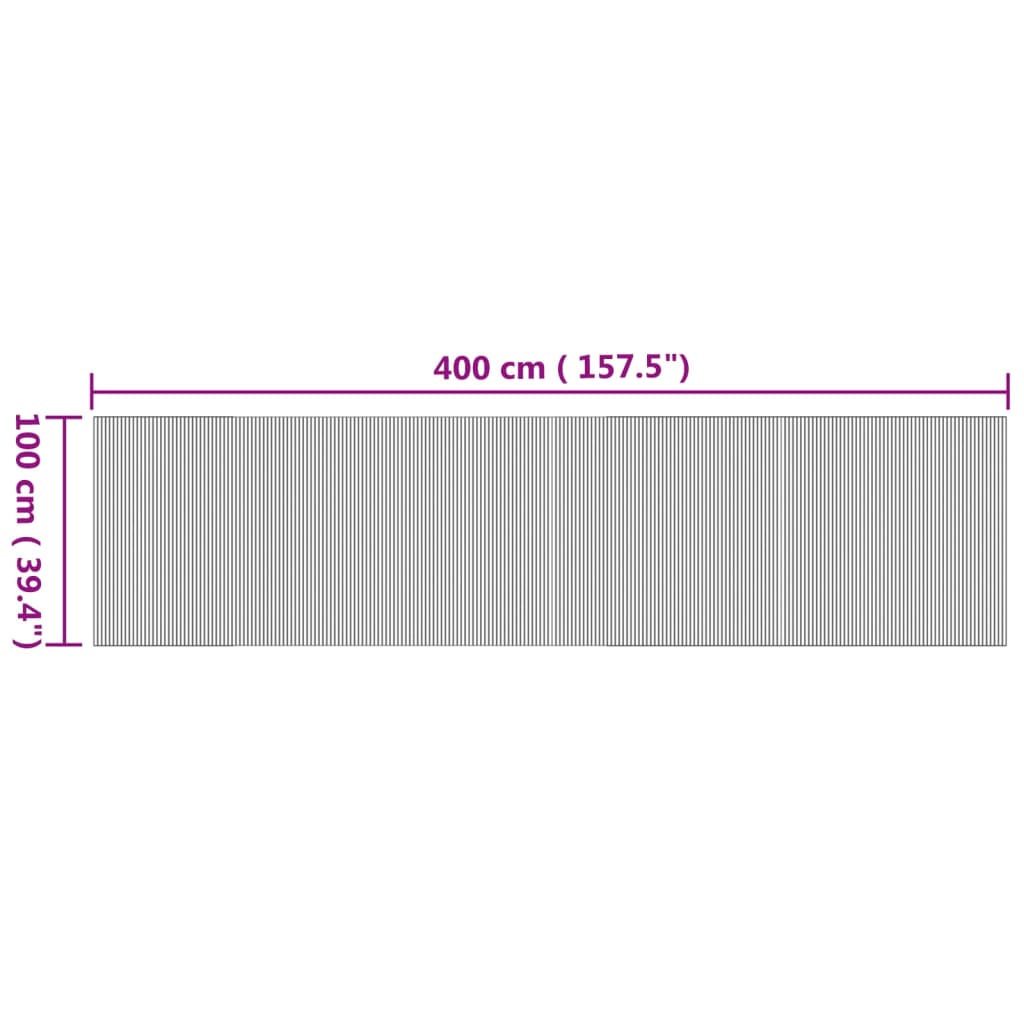 vidaXL Χαλί Ορθογώνιο Φυσικό 100 x 400 εκ. Μπαμπού