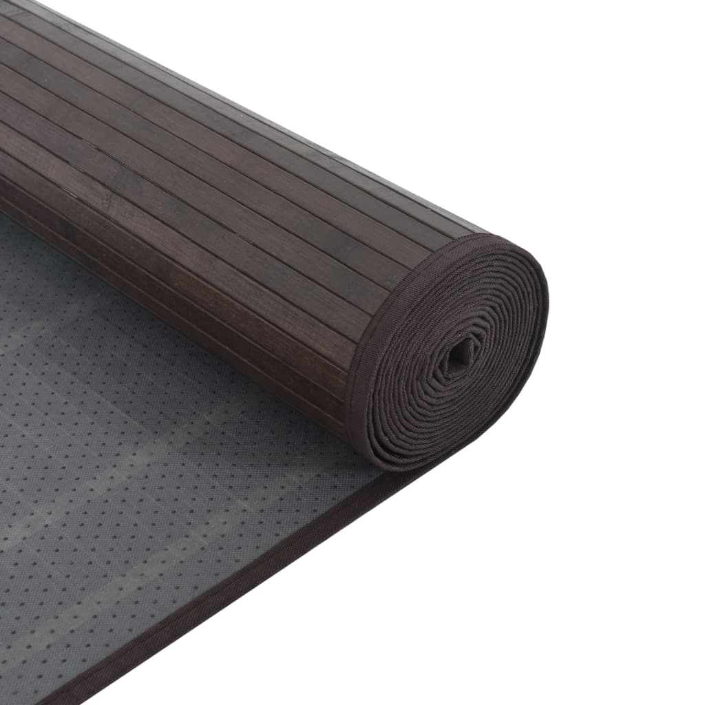 vidaXL Χαλί Ορθογώνιο Σκούρο Καφέ 70x100 εκ. από Μπαμπού