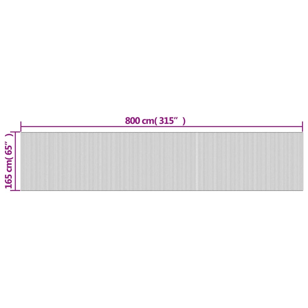vidaXL Διαχωριστικό Δωματίου Καφέ 165 x 800 εκ. από Μπαμπού