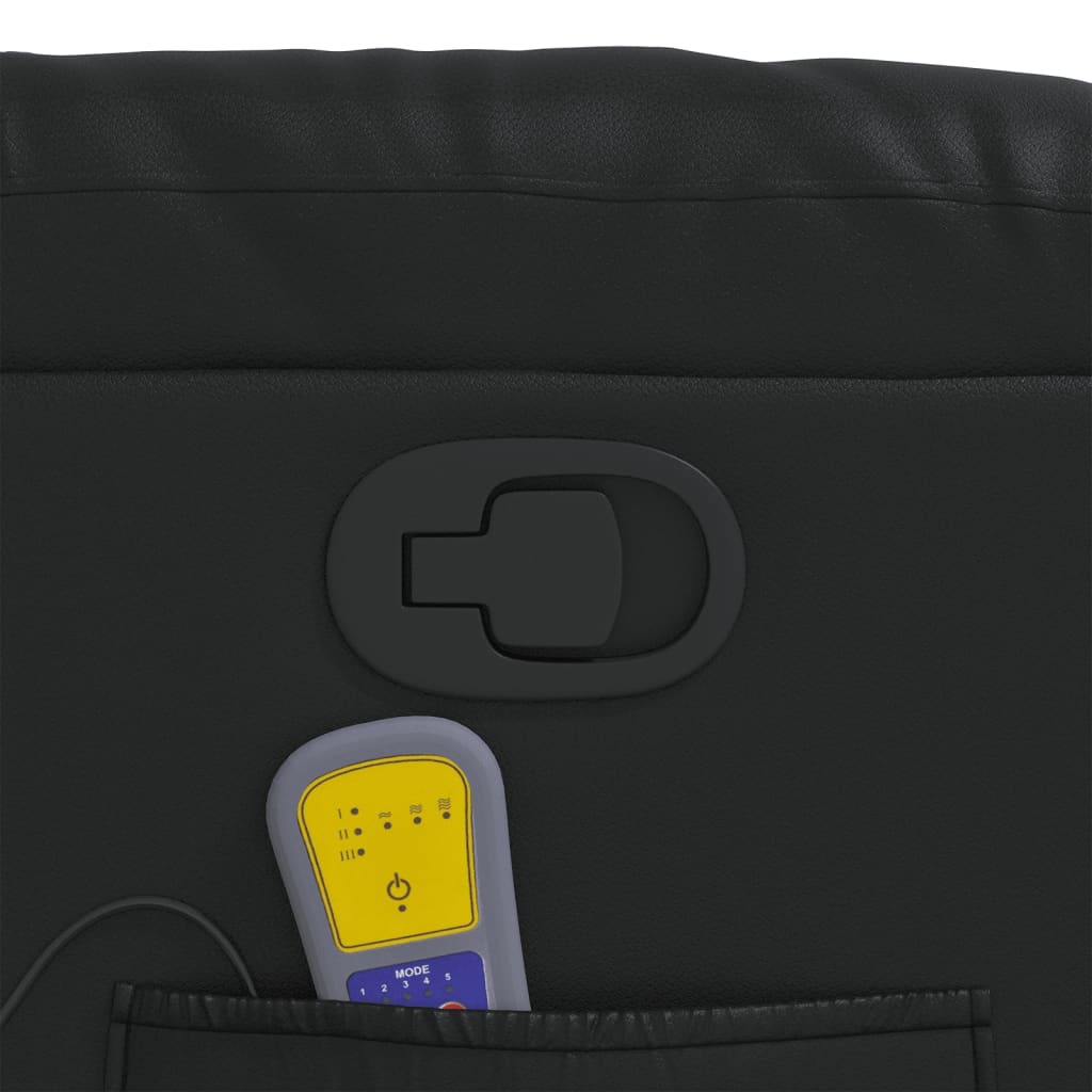 vidaXL Πολυθρόνα Μασάζ Ανακλινόμενη Μαύρη από Συνθετικό Δέρμα