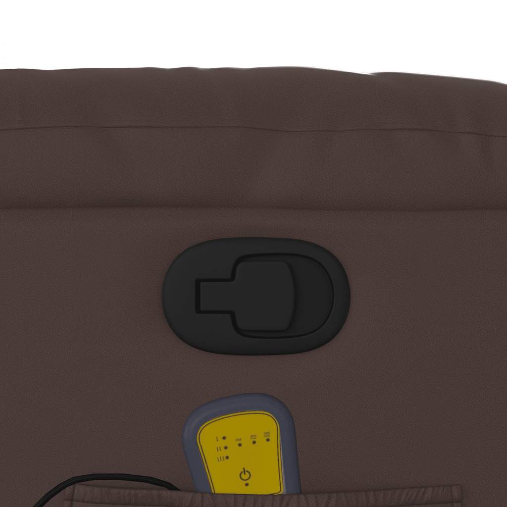 vidaXL Πολυθρόνα Μασάζ Ανακλινόμενη Καφέ από Συνθετικό Δέρμα