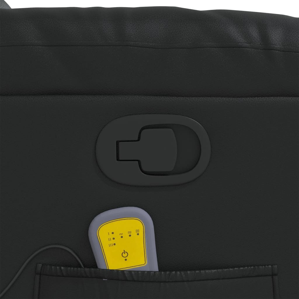 vidaXL Πολυθρόνα Μασάζ Ανακλινόμενη Μαύρη από Συνθετικό Δέρμα